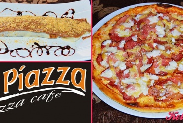 50% попуст на ПИЦА СИЦИЛИЈАНА + ДЕСЕРТ ПАЛАЧИНКА СО КРЕМ И ПЛАЗМА во PIZZA CAFE LA PIAZZA во вредност од 290ден. за само 145ден.