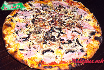 50% попуст на ГОЛЕМА ПИЦА КАПРИЧИОЗА во НОВО ОТВОРЕНИОТ пица ресторан „La Bella“ во вредност од 240ден. за само 119ден